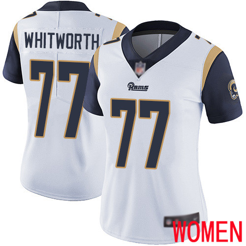 Los Angeles Rams Limited White Women Andrew Whitworth Road Jersey NFL Football #77 Vapor Untouchable->youth nfl jersey->Youth Jersey